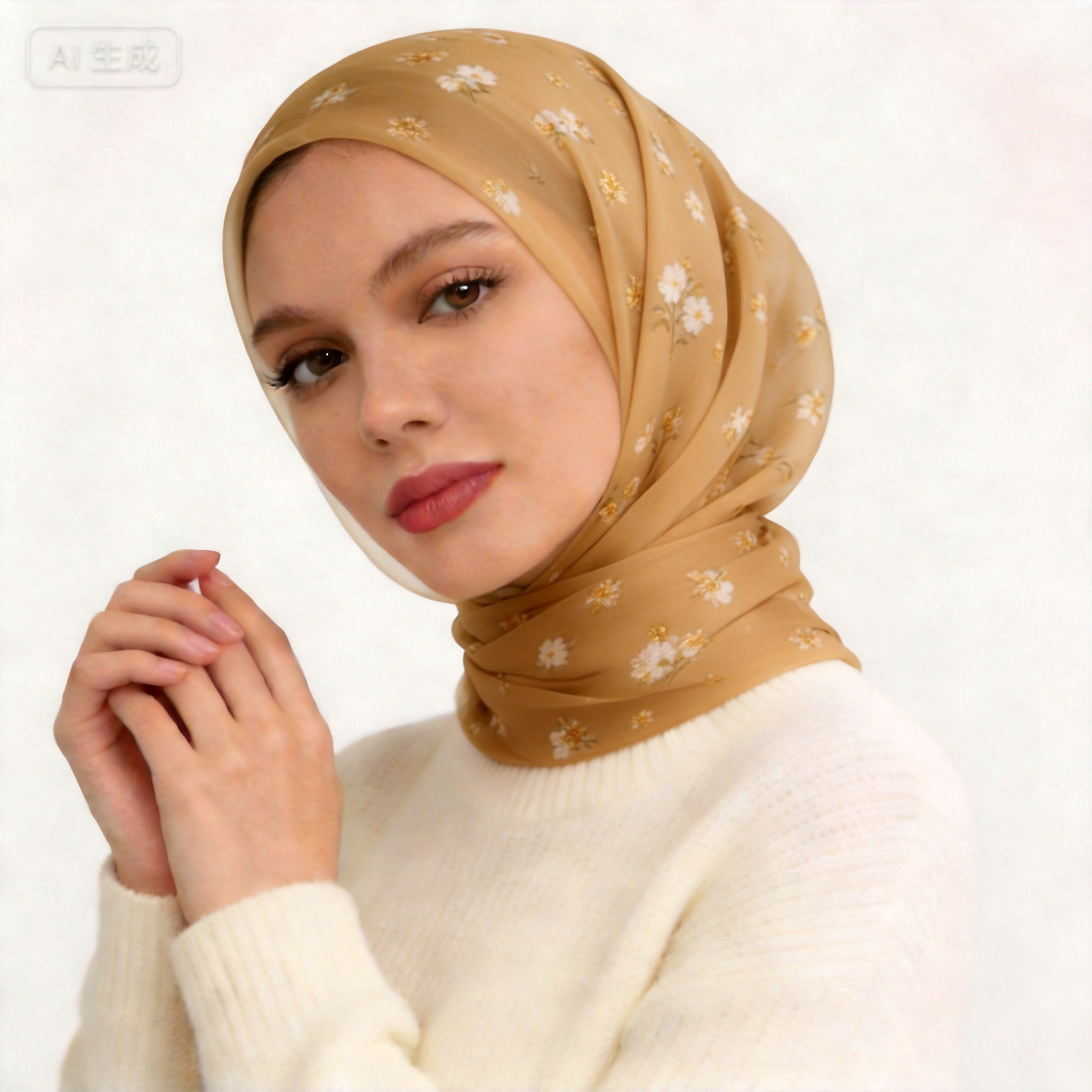 Print Georgette Square Hijab